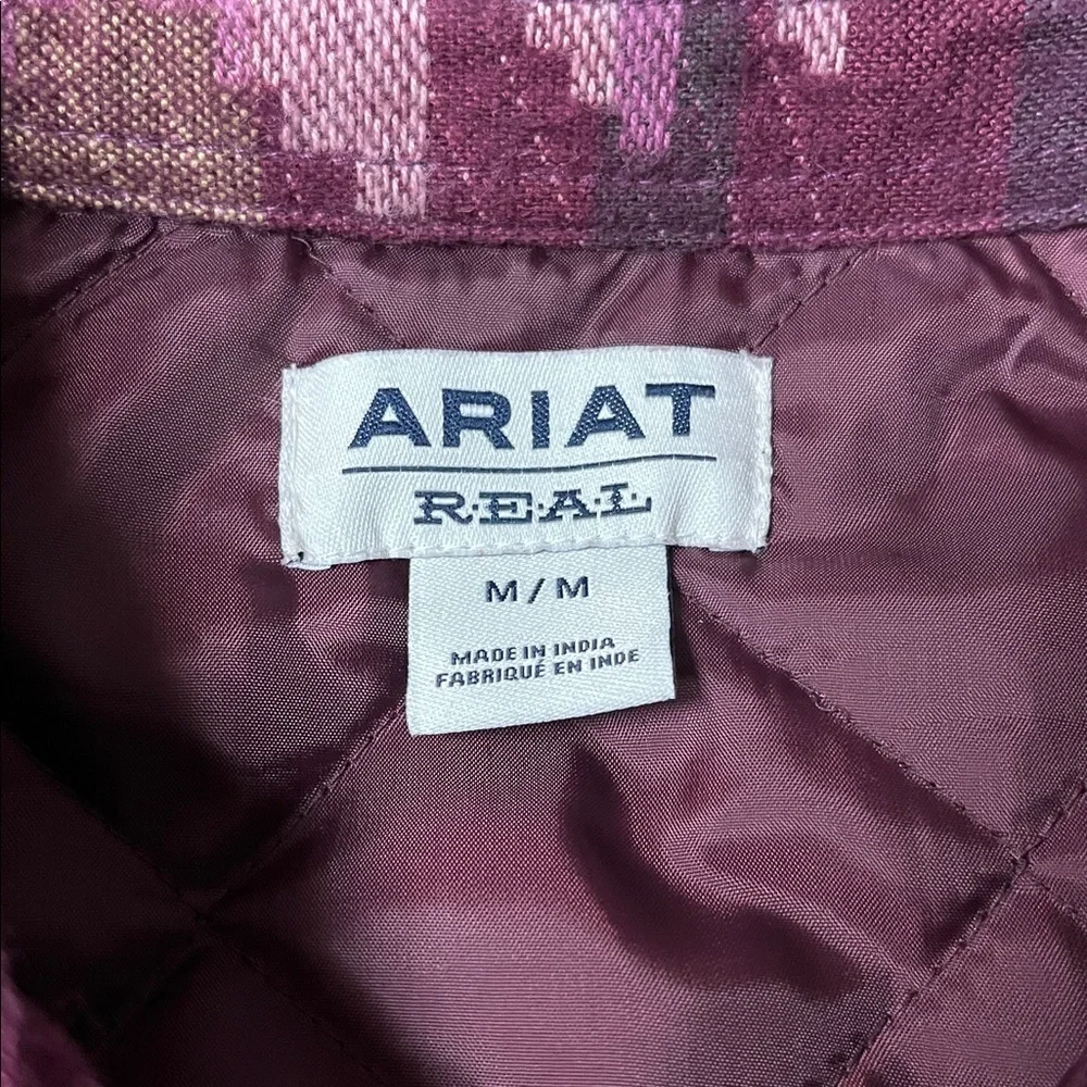 Women’s purple and pink ARIAT REAL Aztec print shacket size medium - Picture 4 of 6